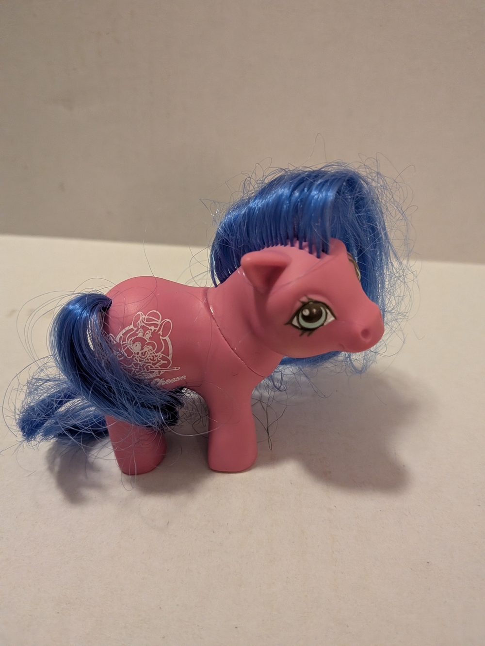 Pink My Little Pony X Chuck E Cheese Toy Pony with Blue Mane - Vintage Style